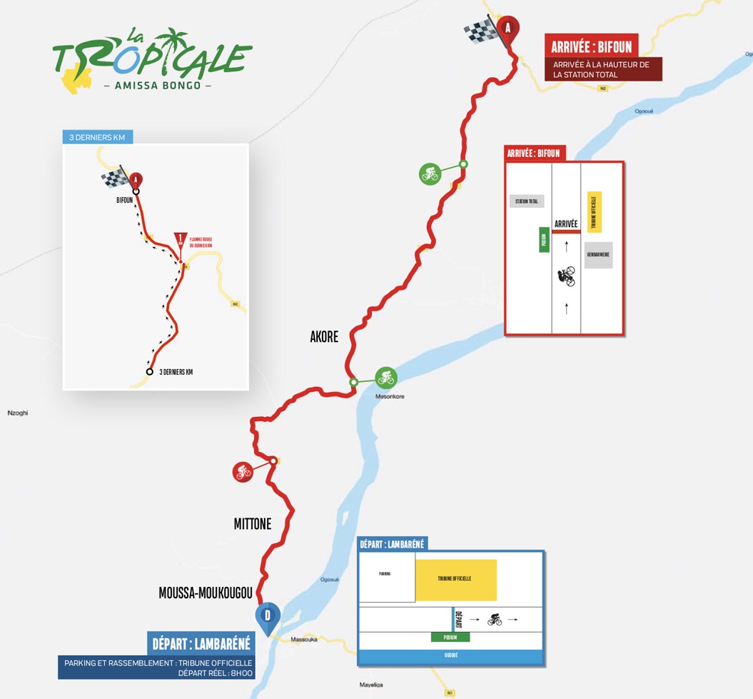 Streckenverlauf La Tropicale Amissa Bongo 2020 - Etappe 5 (gekrzte Strecke)