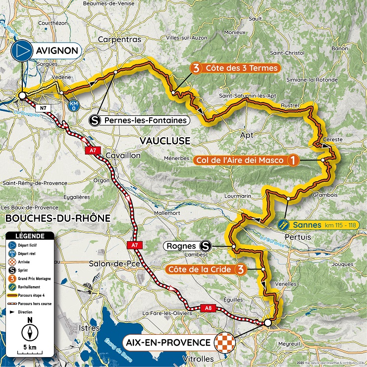 Streckenverlauf Tour de la Provence 2020 - Etappe 4