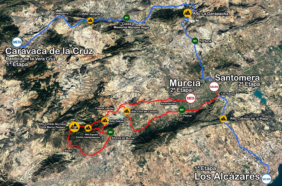 Streckenverlauf Vuelta Ciclista a la Región de Murcia Costa Calida 2020