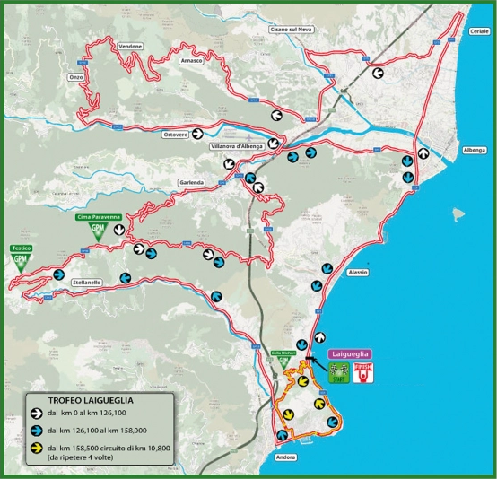 Streckenverlauf Trofeo Laigueglia 2020
