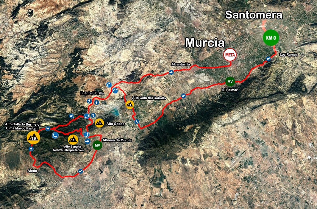 Streckenverlauf Vuelta Ciclista a la Regin de Murcia Costa Calida 2020 - Etappe 2