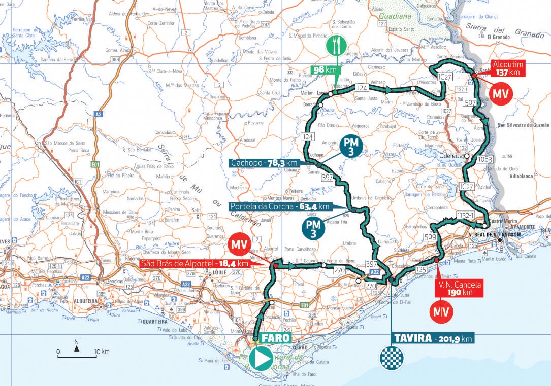 Streckenverlauf Volta ao Algarve em Bicicleta 2020 - Etappe 3