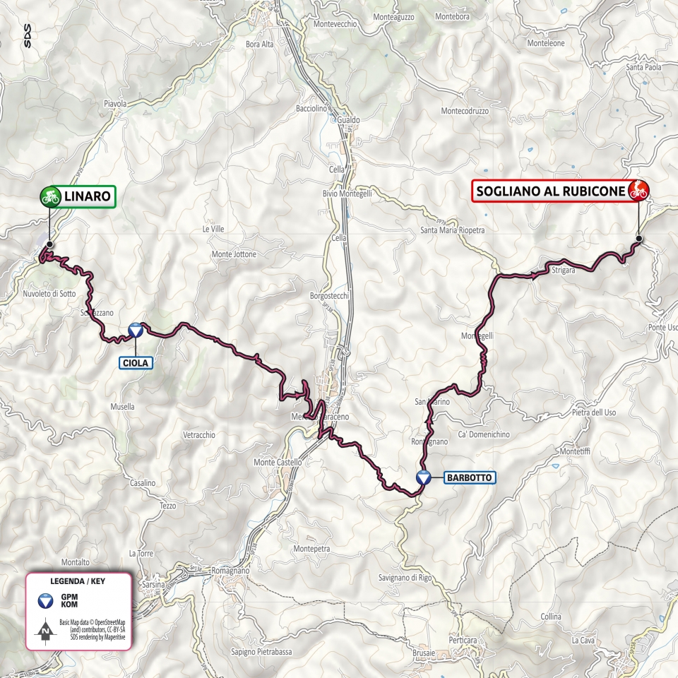 Streckenverlauf Giro dItalia Virtual - Etappe 2