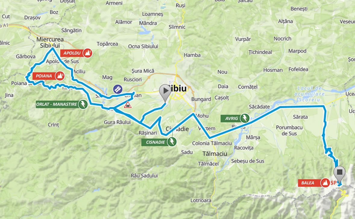 Streckenverlauf Sibiu Cycling Tour 2020 - Etappe 1