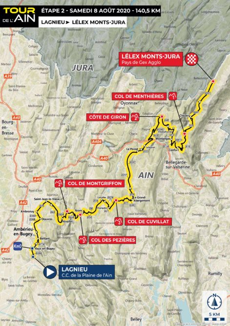 Streckenverlauf Tour de lAin 2020 - Etappe 2