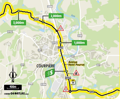 Streckenverlauf Tour de France 2020 - Etappe 14, Zwischensprint
