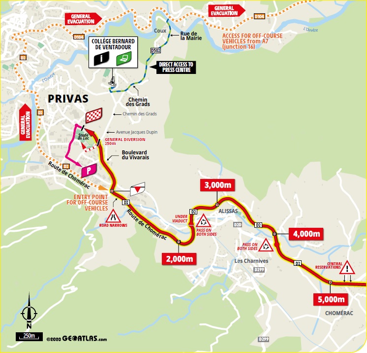 Streckenverlauf Tour de France 2020 - Etappe 5, letzte 5 km
