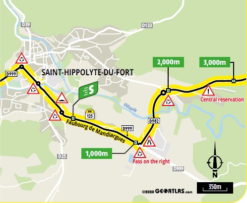 Streckenverlauf Tour de France 2020 - Etappe 6, Zwischensprint