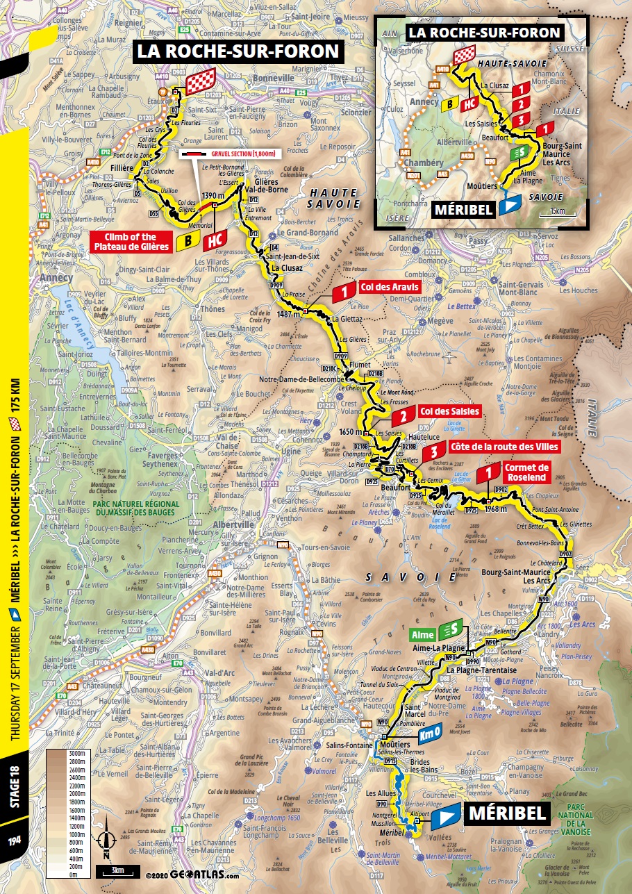 Streckenverlauf Tour de France 2020 - Etappe 18