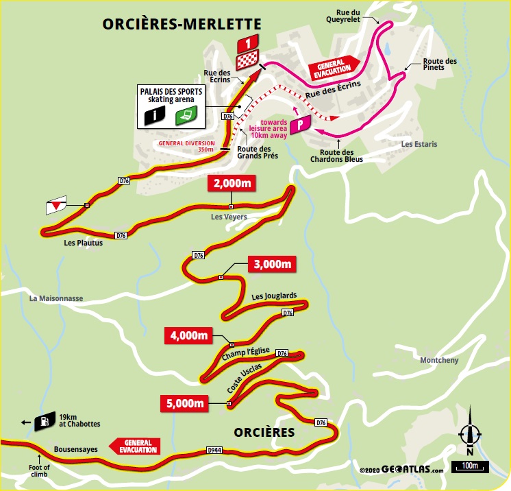 Streckenverlauf Tour de France 2020 - Etappe 4, letzte 5 km