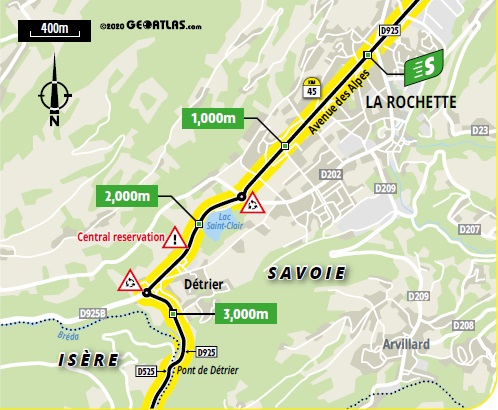 Streckenverlauf Tour de France 2020 - Etappe 17, Zwischensprint