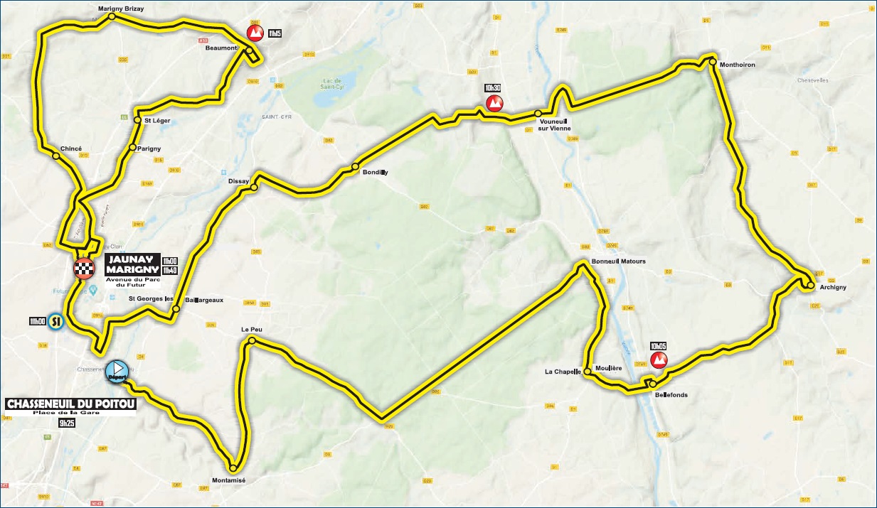Streckenverlauf Tour Poitou-Charentes en Nouvelle Aquitaine 2020 - Etappe 3