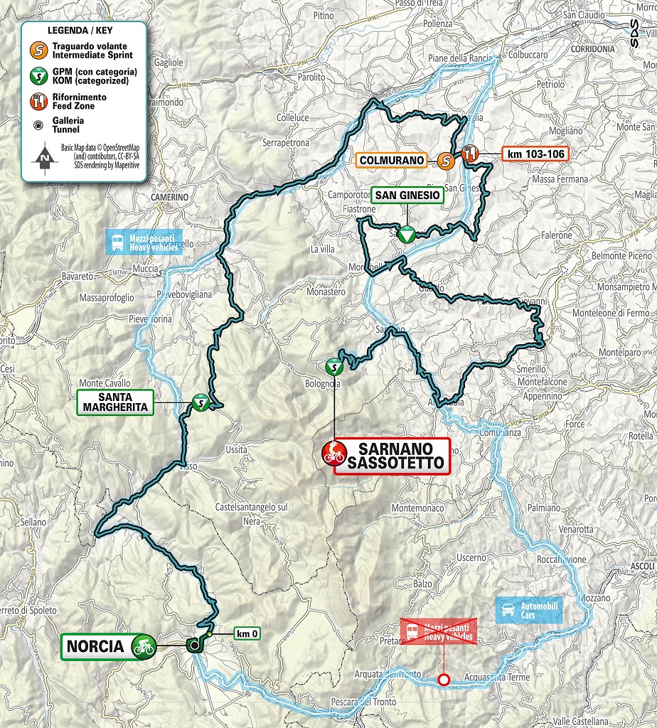 Streckenverlauf Tirreno - Adriatico 2020 - Etappe 5