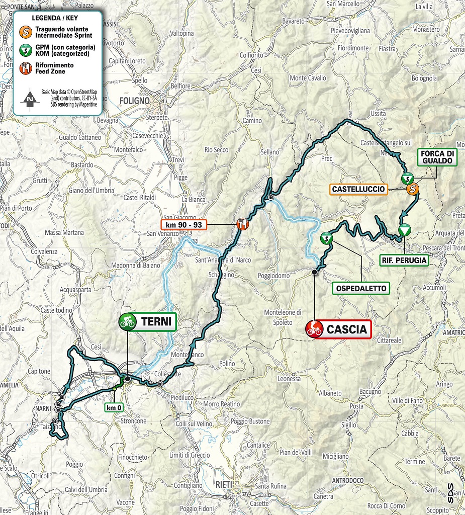 Streckenverlauf Tirreno - Adriatico 2020 - Etappe 4