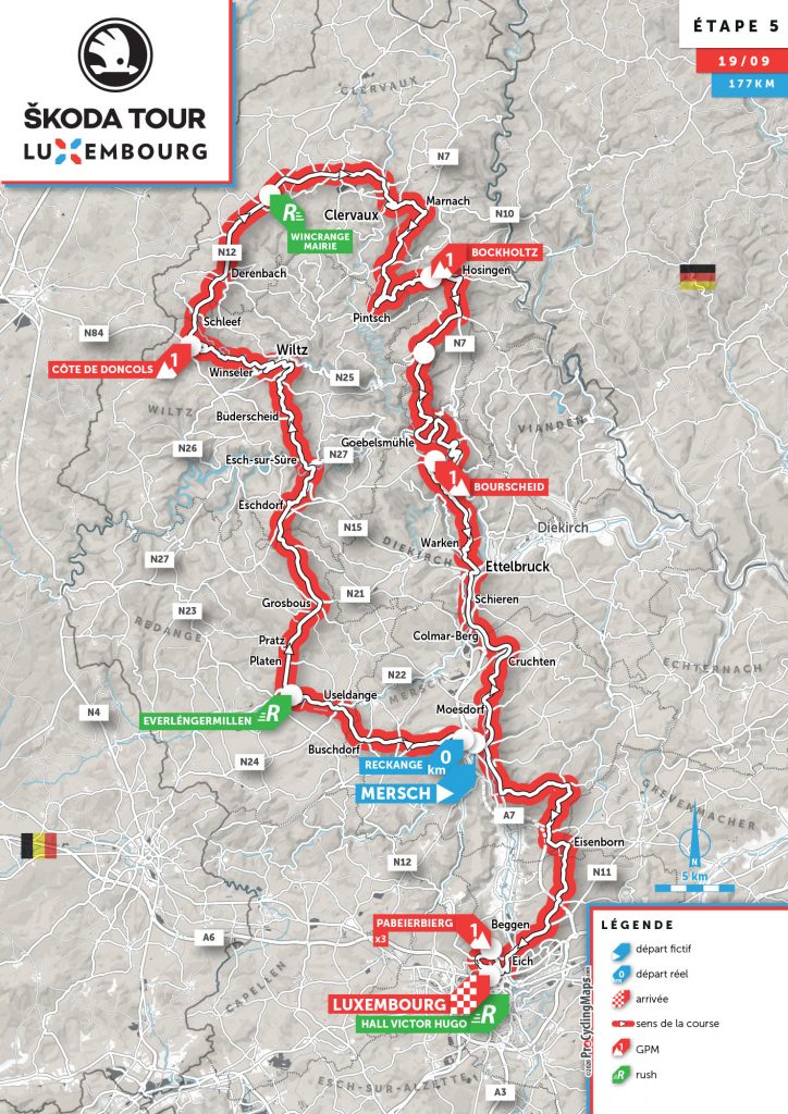 Streckenverlauf Skoda-Tour de Luxembourg 2020 - Etappe 5