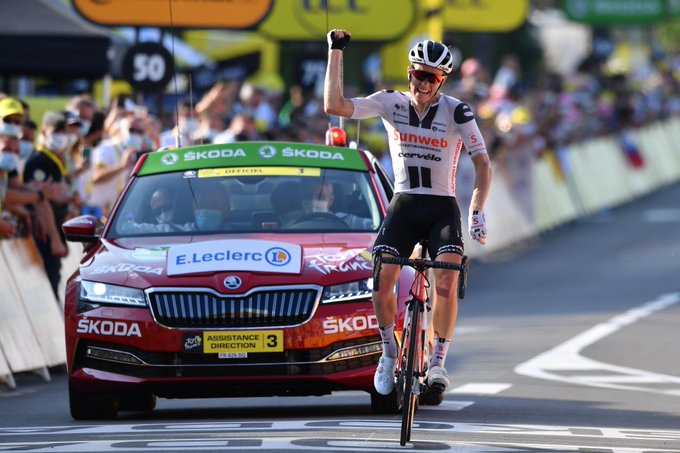 Der Dne Sren Kragh Andersen feiert seinen zweiten Solosieg bei dieser Tour de France (Foto: twitter.com/TeamSunweb)