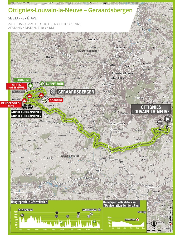 Streckenverlauf BinckBank Tour 2020 - Etappe 5