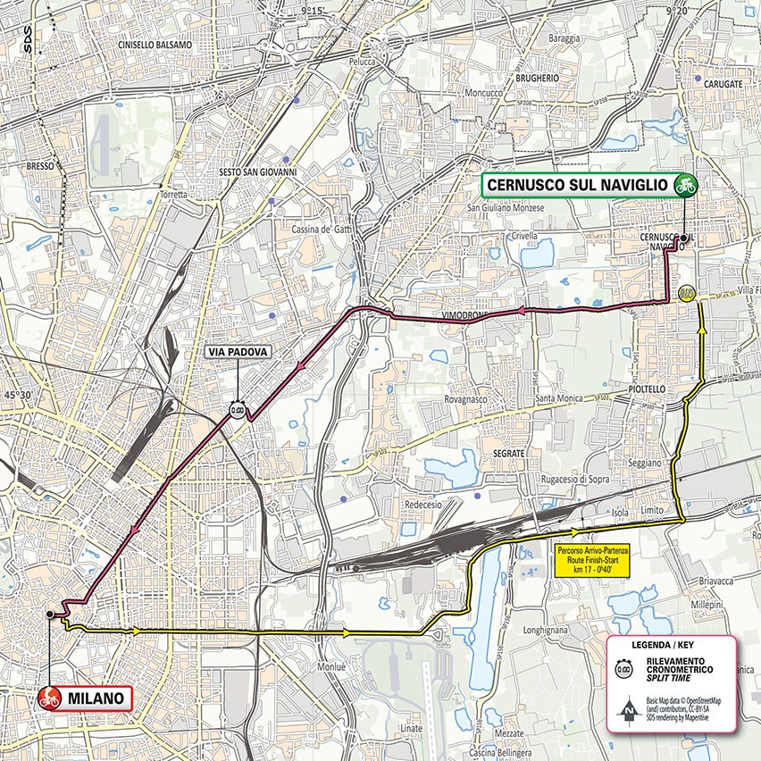 Streckenverlauf Giro dItalia 2020 - Etappe 21