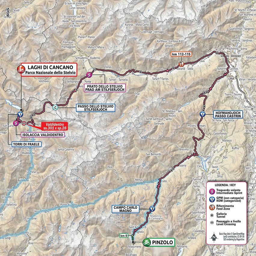 Streckenverlauf Giro dItalia 2020 - Etappe 18