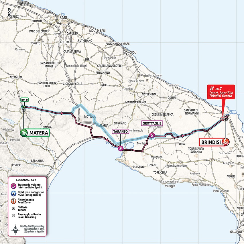 Streckenverlauf Giro dItalia 2020 - Etappe 7