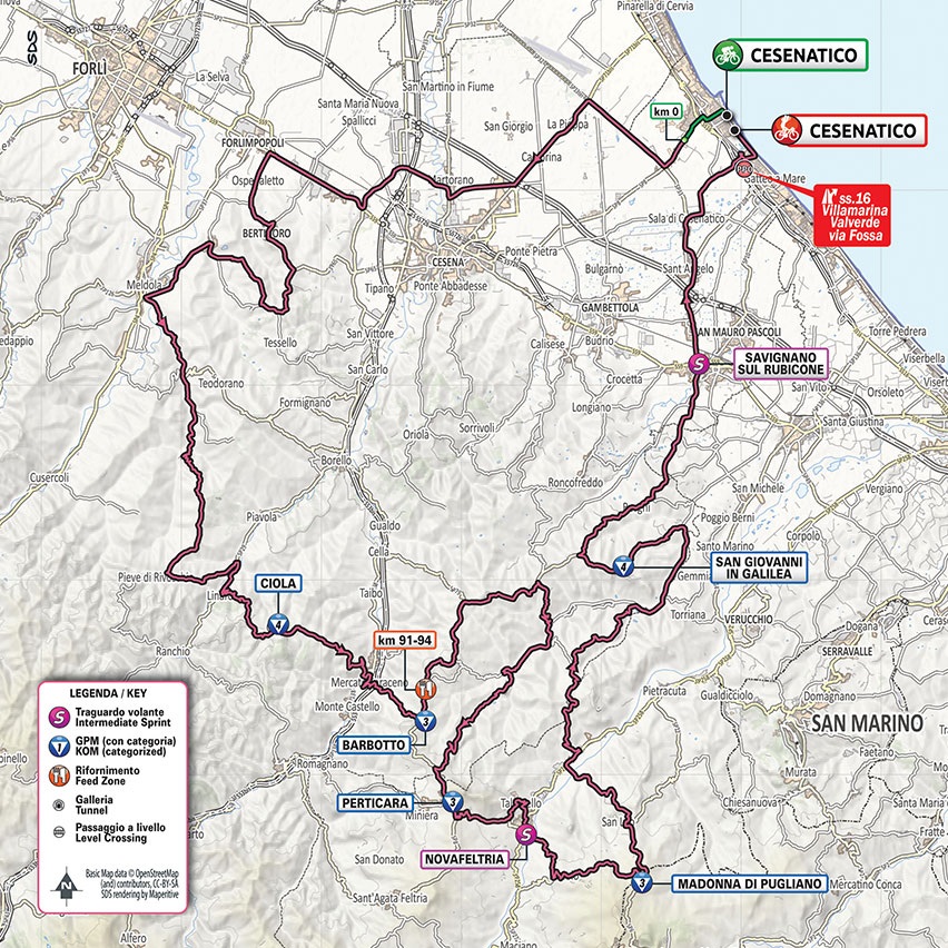 Streckenverlauf Giro dItalia 2020 - Etappe 12