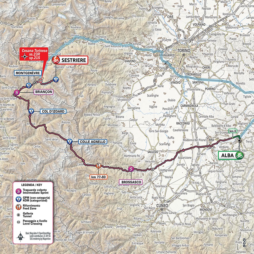 Streckenverlauf Giro dItalia 2020 - Etappe 20
