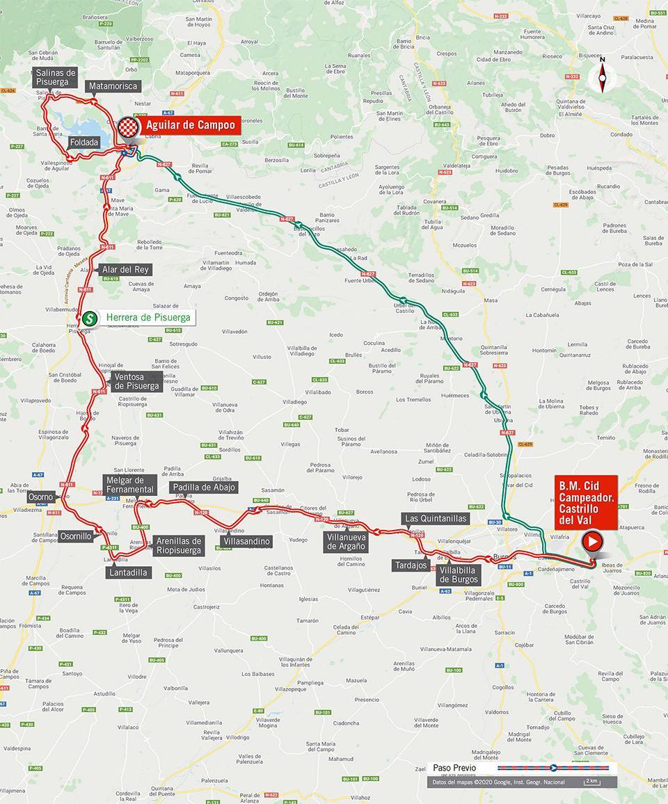 Streckenverlauf Vuelta a Espaa 2020 - Etappe 9