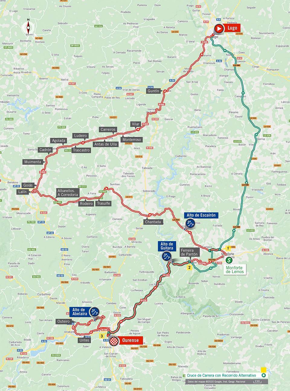 Streckenverlauf Vuelta a España 2020 - Etappe 14