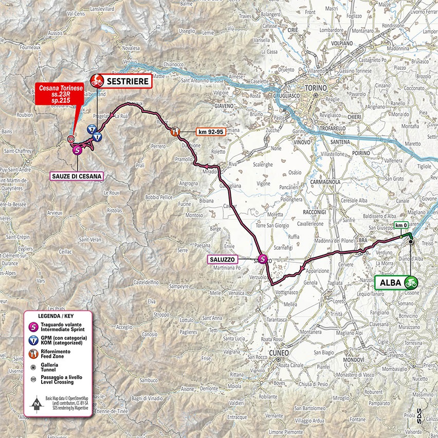Streckennderung: neuer Streckenverlauf Giro dItalia 2020 - Etappe 20