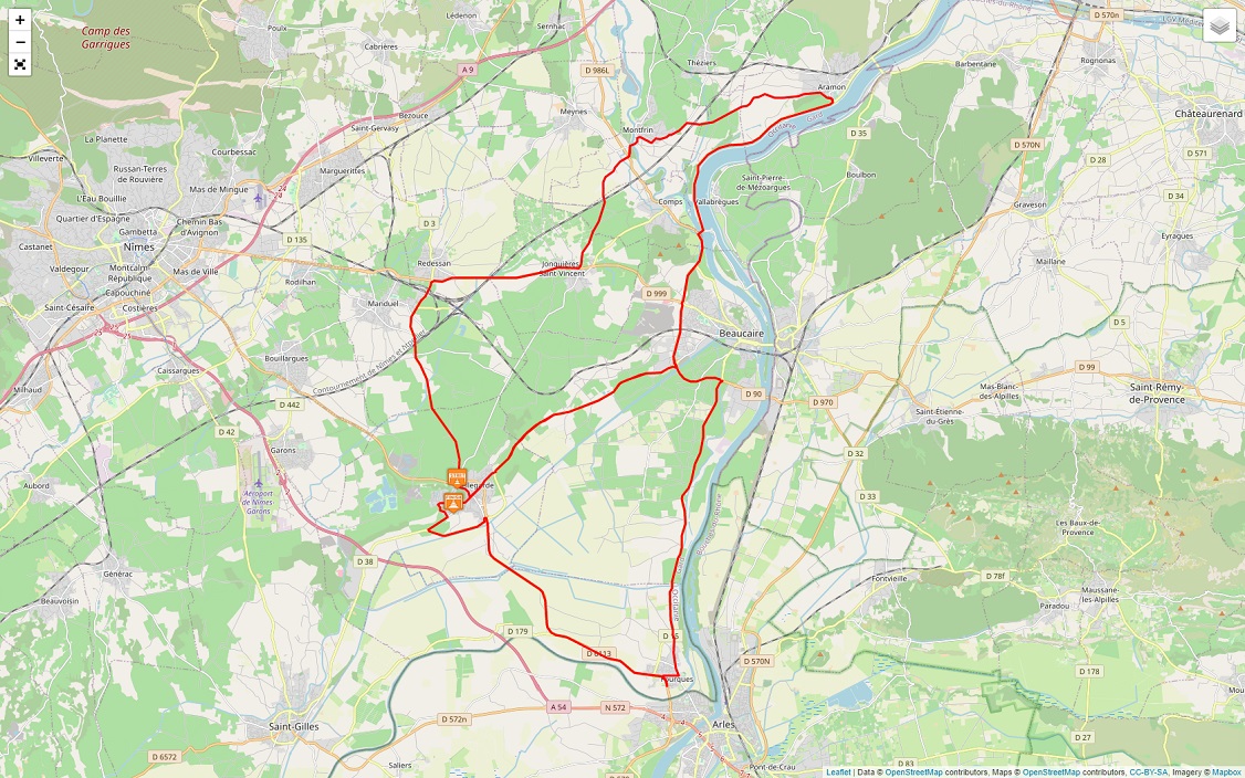 Streckenverlauf Etoile de Bessges - Tour du Gard 2021 - Etappe 1