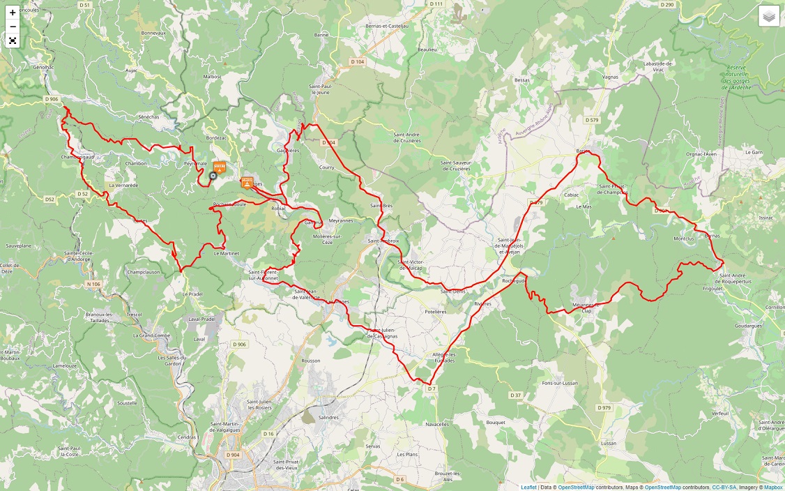 Streckenverlauf Etoile de Bessèges - Tour du Gard 2021 - Etappe 3