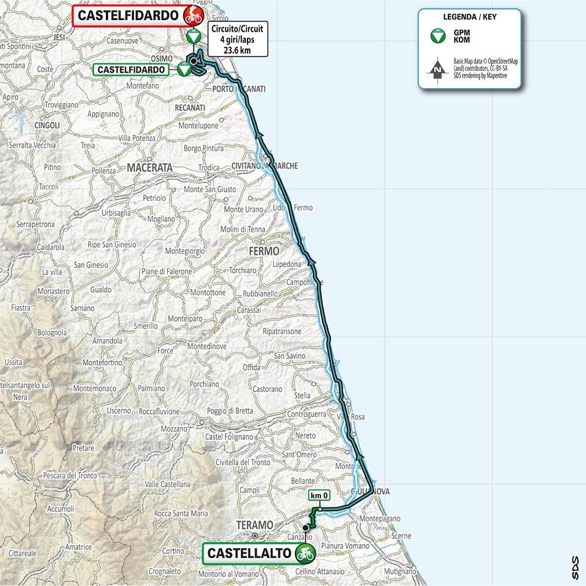 Streckenverlauf Tirreno - Adriatico 2021 - Etappe 5