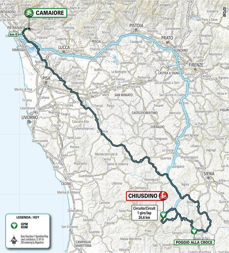 Streckenverlauf Tirreno - Adriatico 2021 - Etappe 2