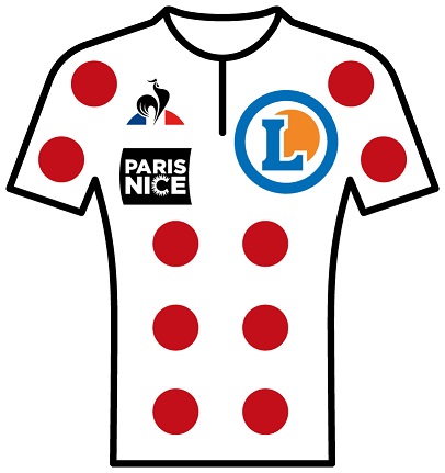 Reglement Paris - Nice 2021 - Weißes Trikot mit roten Punkten (Bergwertung)