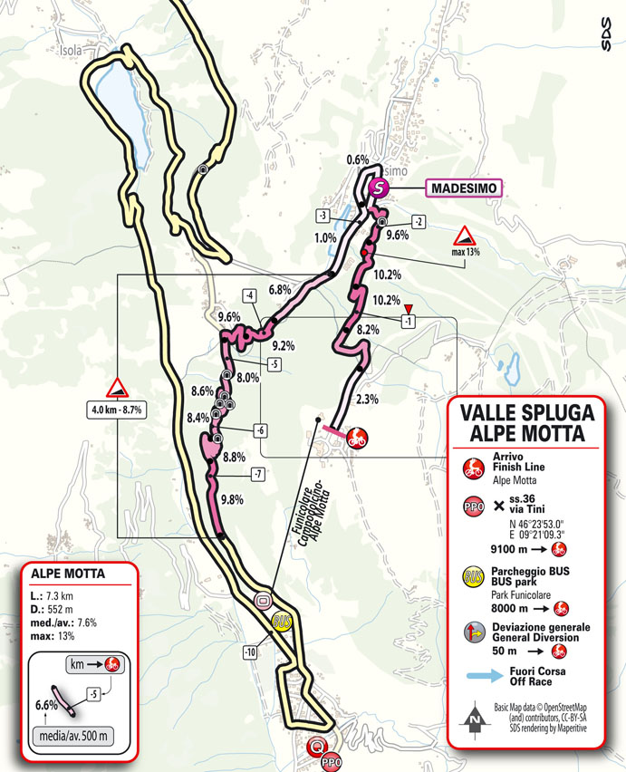 Streckenverlauf Giro dItalia 2021 - Etappe 20, Zielankunft