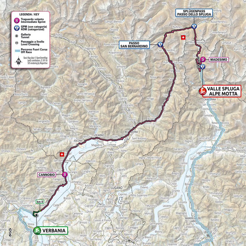 Streckenverlauf Giro dItalia 2021 - Etappe 20