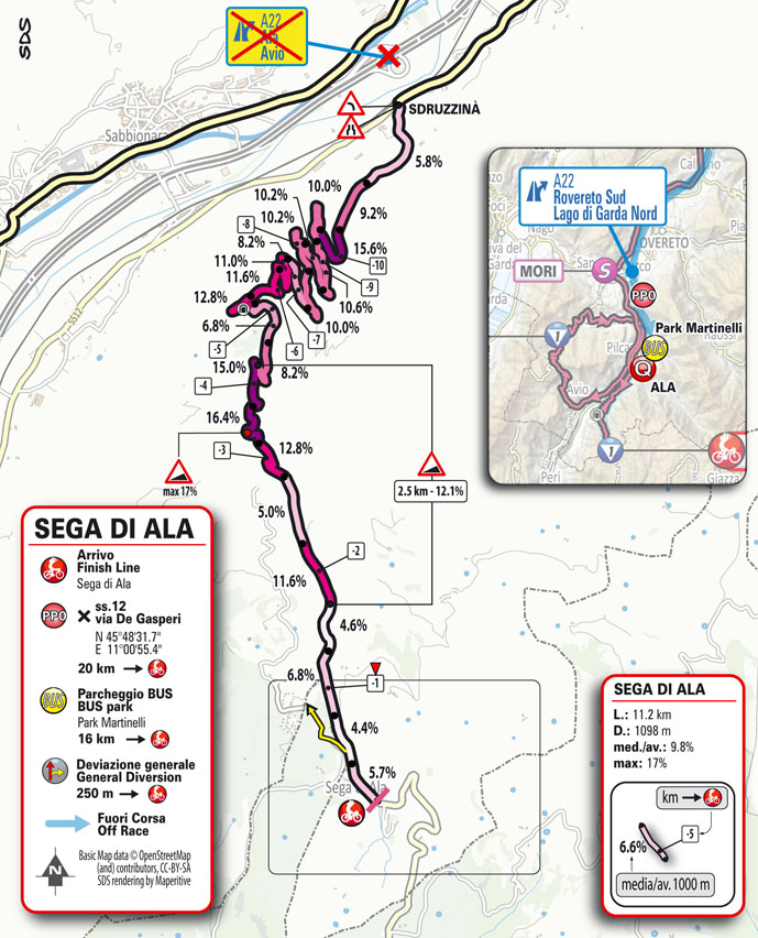 Streckenverlauf Giro dItalia 2021 - Etappe 17, Zielankunft