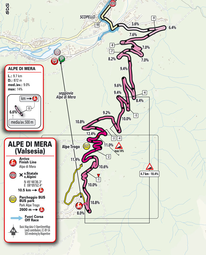 Streckenverlauf Giro dItalia 2021 - Etappe 19, Zielankunft