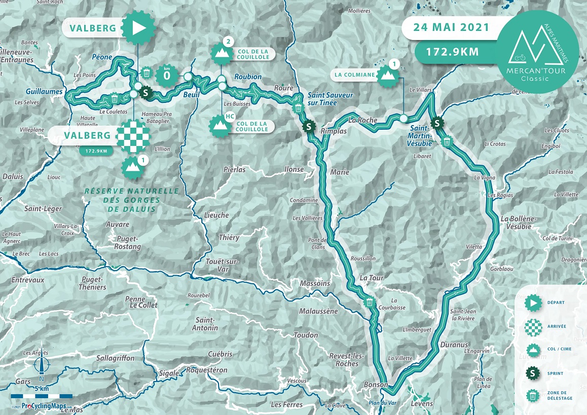 Streckenverlauf MercanTour Classic Alpes-Maritimes 2021