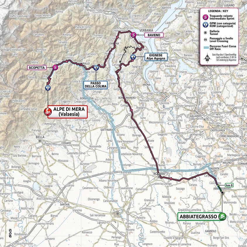 Streckenverlauf Giro dItalia 2021 - Etappe 19 (genderte Streckenfhrung)