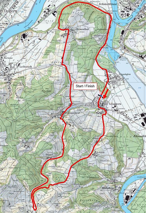 Streckenverlauf Grosser Preis des Kantons Aargau 2021, erster Rundkurs