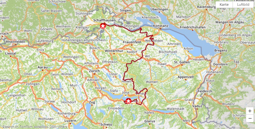 Streckenverlauf Tour de Suisse 2021 - Etappe 2