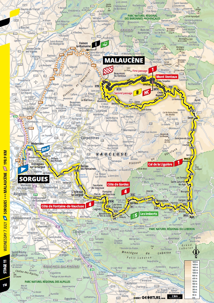 Streckenverlauf Tour de France 2021 - Etappe 11