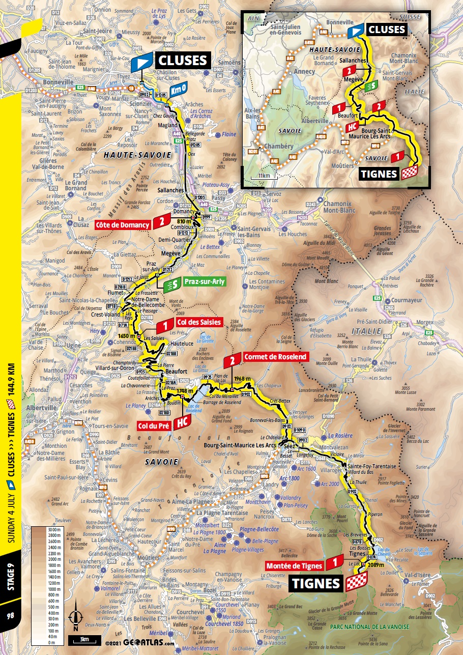 Streckenverlauf Tour de France 2021 - Etappe 9