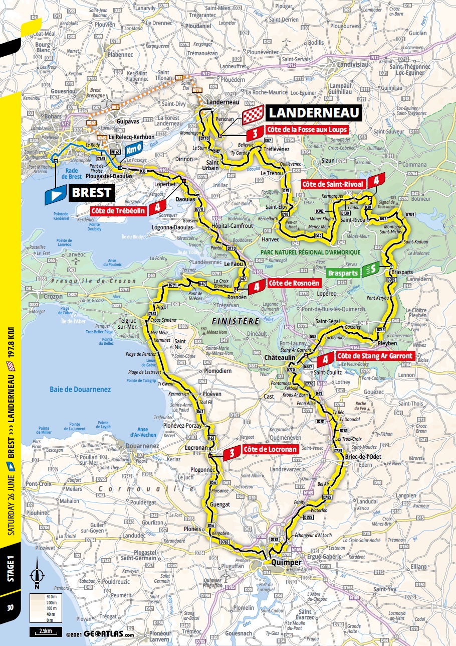 Streckenverlauf Tour de France 2021 - Etappe 1