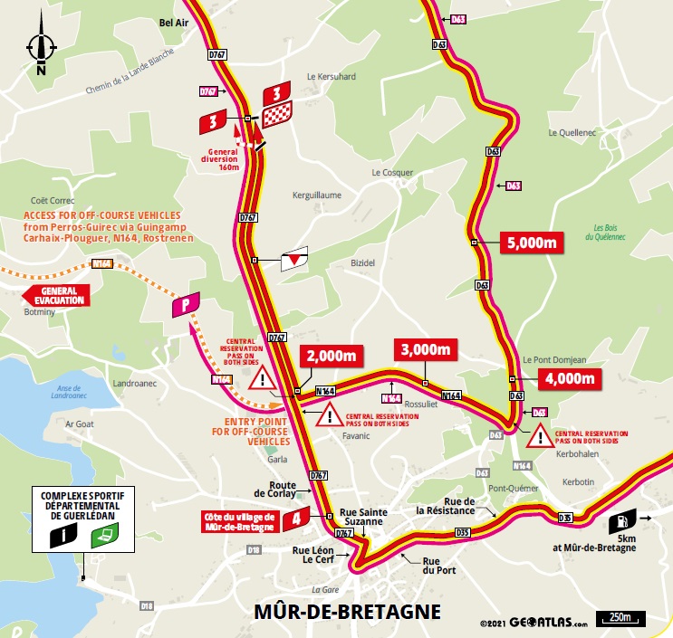 Streckenverlauf Tour de France 2021 - Etappe 2, letzte 5 km