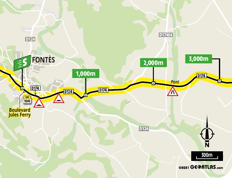 Streckenverlauf Tour de France 2021 - Etappe 13, Zwischensprint