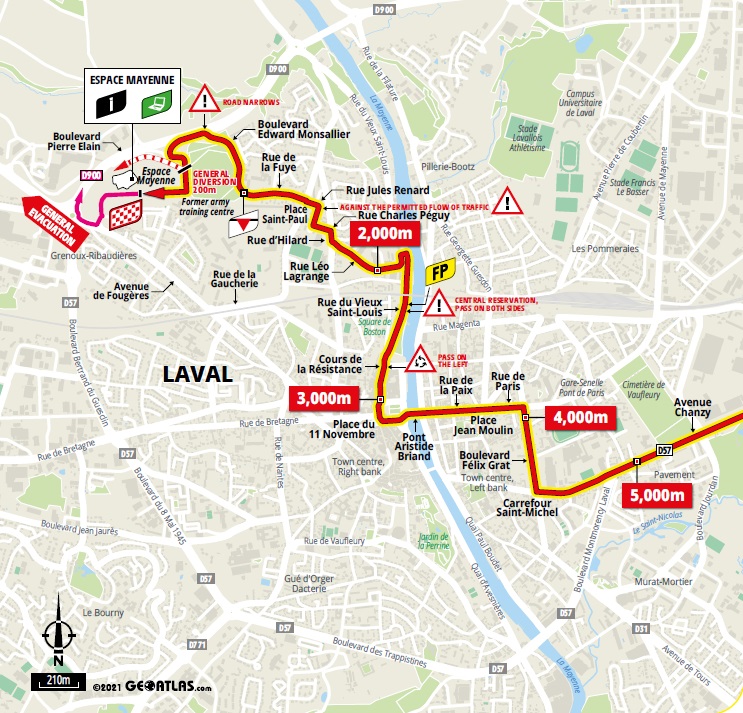 Streckenverlauf Tour de France 2021 - Etappe 5, letzte 5 km