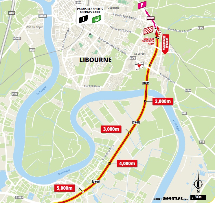 Streckenverlauf Tour de France 2021 - Etappe 19, letzte 5 km