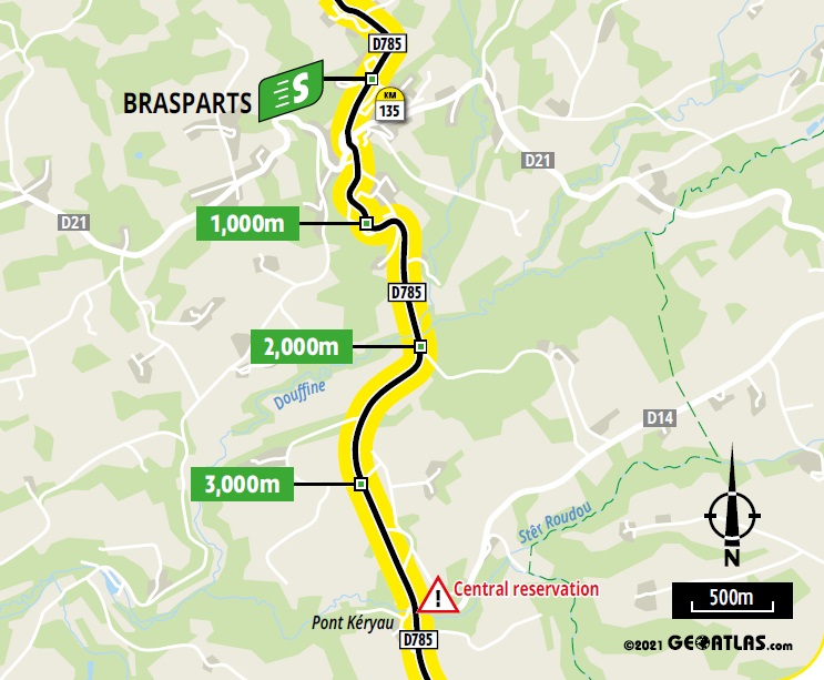 Streckenverlauf Tour de France 2021 - Etappe 1, Zwischensprint